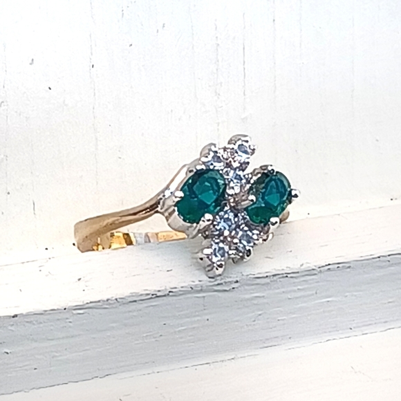 DAC Emerald and CZ Gold Ring - Picture 8 of 12